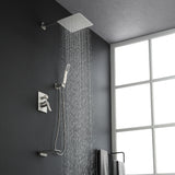Shower System with Waterfall Tub Spout and Handheld Shower Head, 10" Rain Shower Faucet Sets