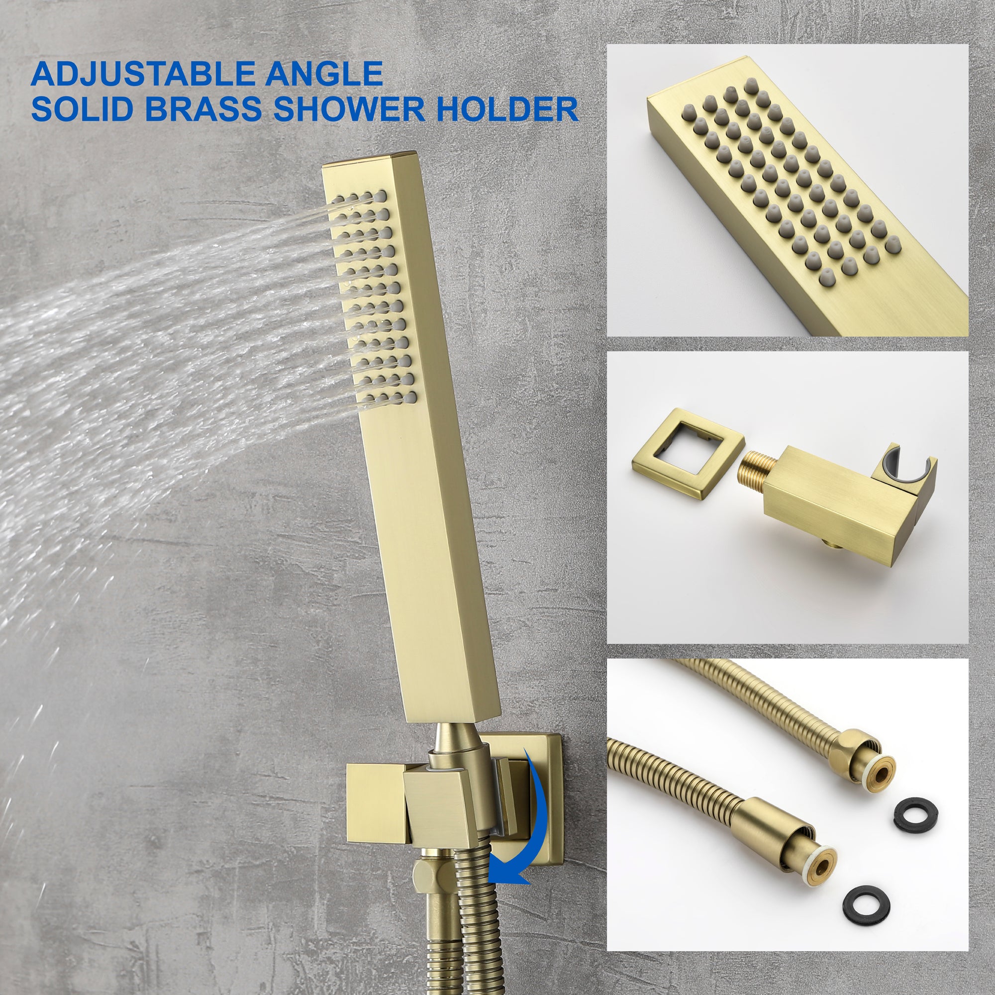 Ceiling Mounted Rain Shower System, Handheld Shower Head, 12" Rain Shower Faucet Sets