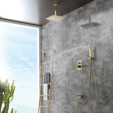 Ceiling Mounted Rain Shower System, Handheld Shower Head, 12" Rain Shower Faucet Sets