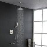 Ceiling Mounted Rain Shower System, Handheld Shower Head, 12" Rain Shower Faucet Sets