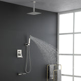 Ceiling Mounted Rain Shower System, Handheld Shower Head, 12" Rain Shower Faucet Sets