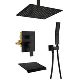 Shower System 12 Inch Rain Shower Head Ceiling Mount with Handheld Spray Luxury High Pressure Shower Combo Set