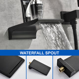 Waterfall Wall Mounted Bathtub Faucet with Hand Shower