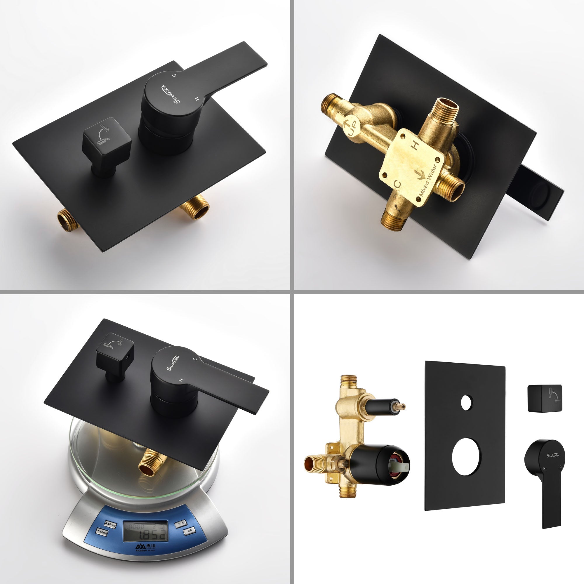Waterfall Wall Mounted Bathtub Faucet with Hand Shower