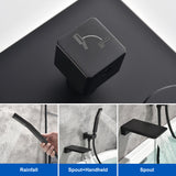 Waterfall Wall Mounted Bathtub Faucet with Hand Shower