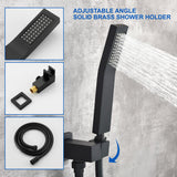 Waterfall Wall Mounted Bathtub Faucet with Hand Shower