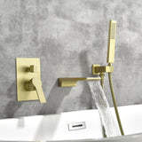 Waterfall Wall Mounted Bathtub Faucet with Hand Shower
