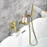 Waterfall Wall Mounted Bathtub Faucet with Hand Shower