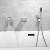 Waterfall Wall Mounted Bathtub Faucet with Hand Shower