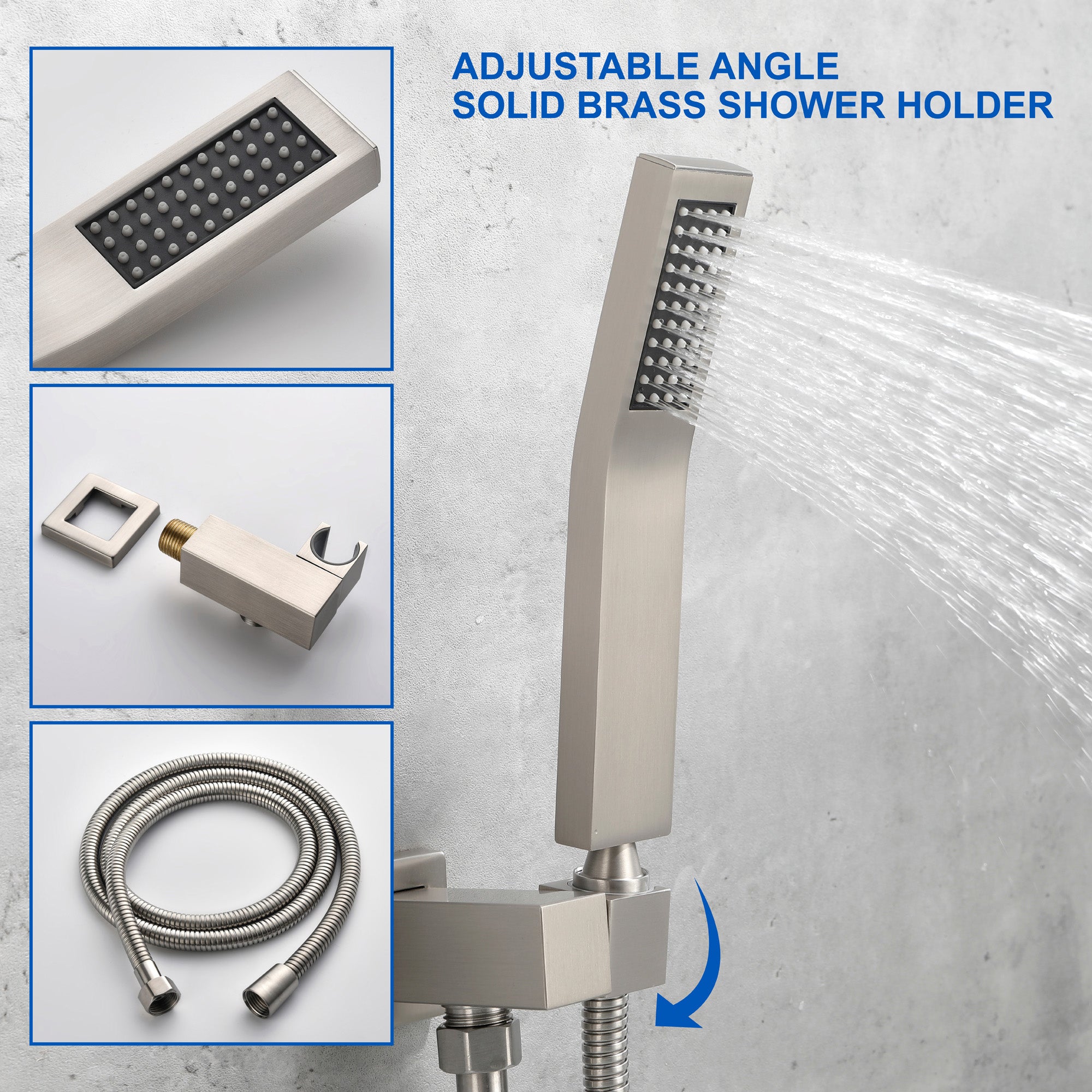 Waterfall Wall Mounted Bathtub Faucet with Hand Shower