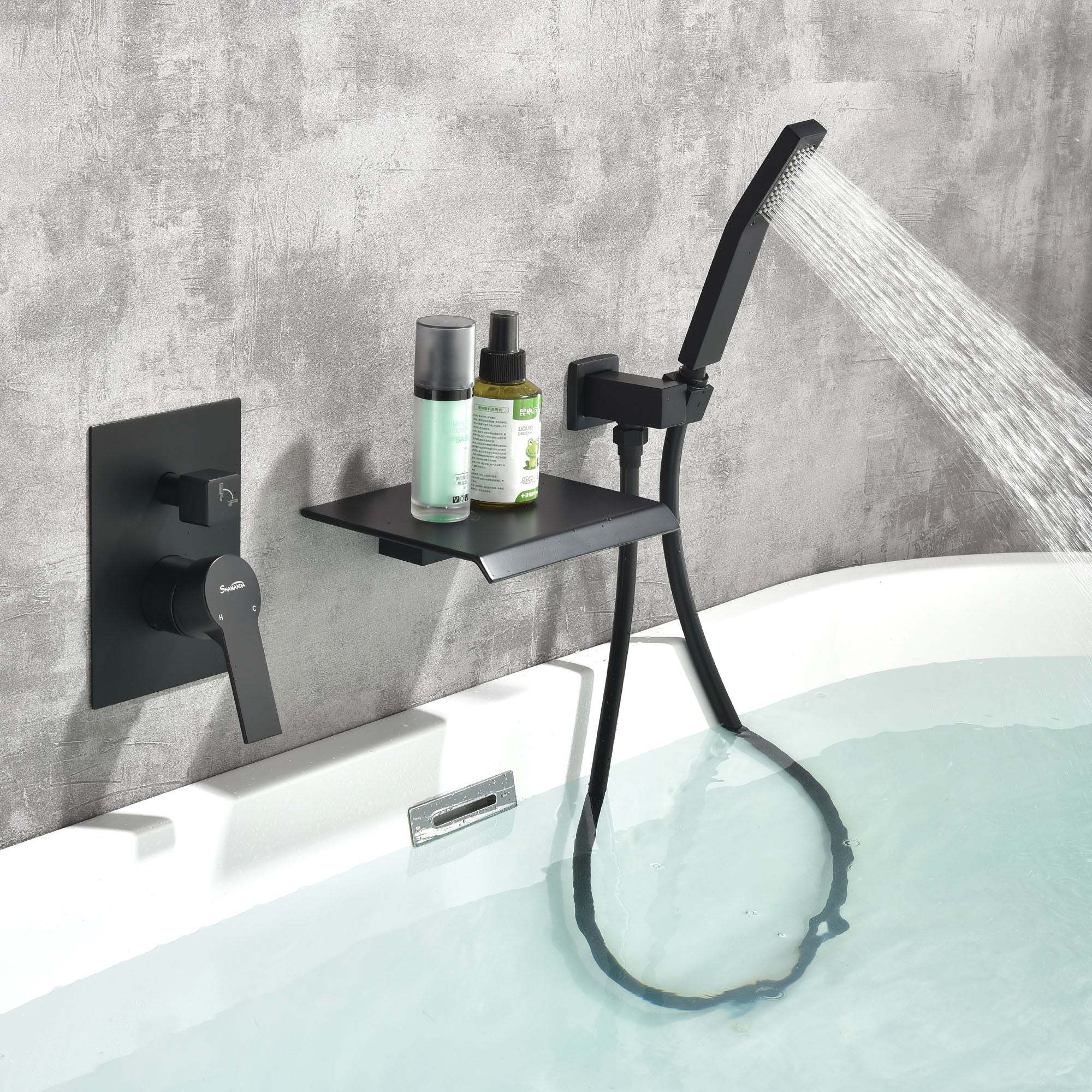 Waterfall Tub Faucet Wall Mount Roman Tub Filler