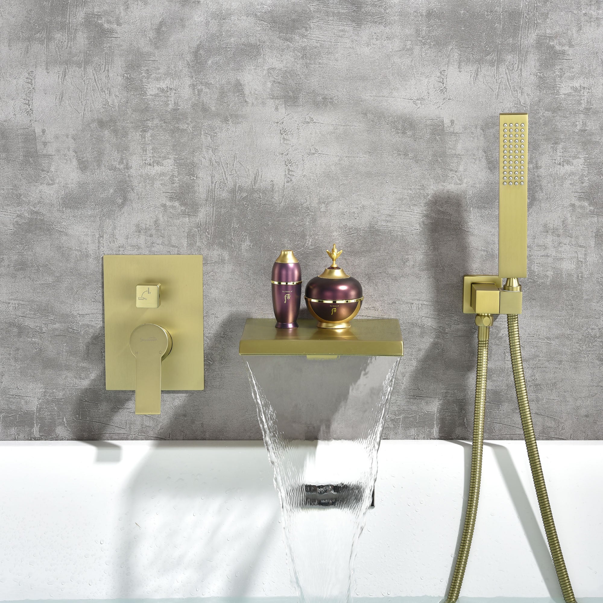 Waterfall Tub Faucet Wall Mount Roman Tub Filler