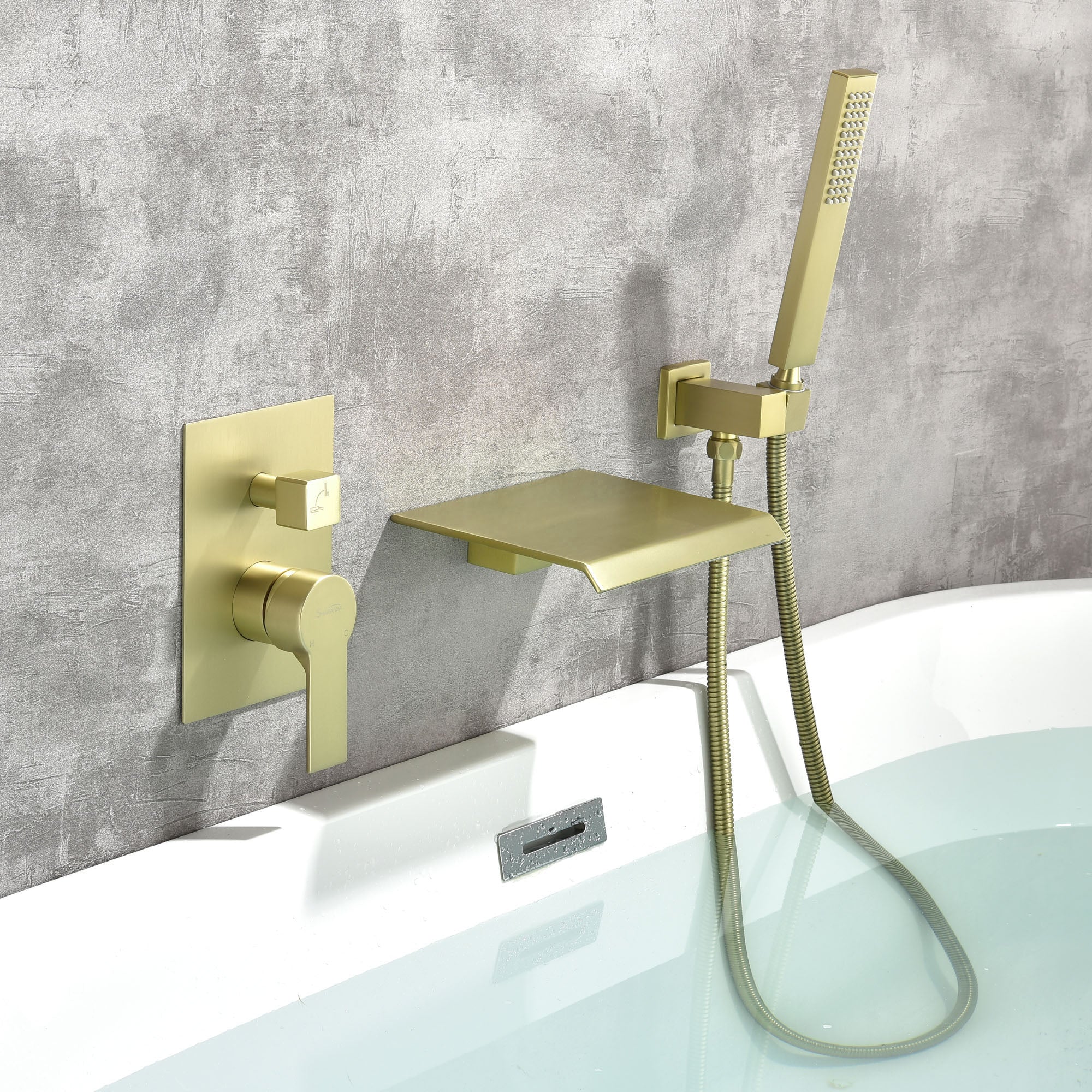 Waterfall Tub Faucet Wall Mount Roman Tub Filler