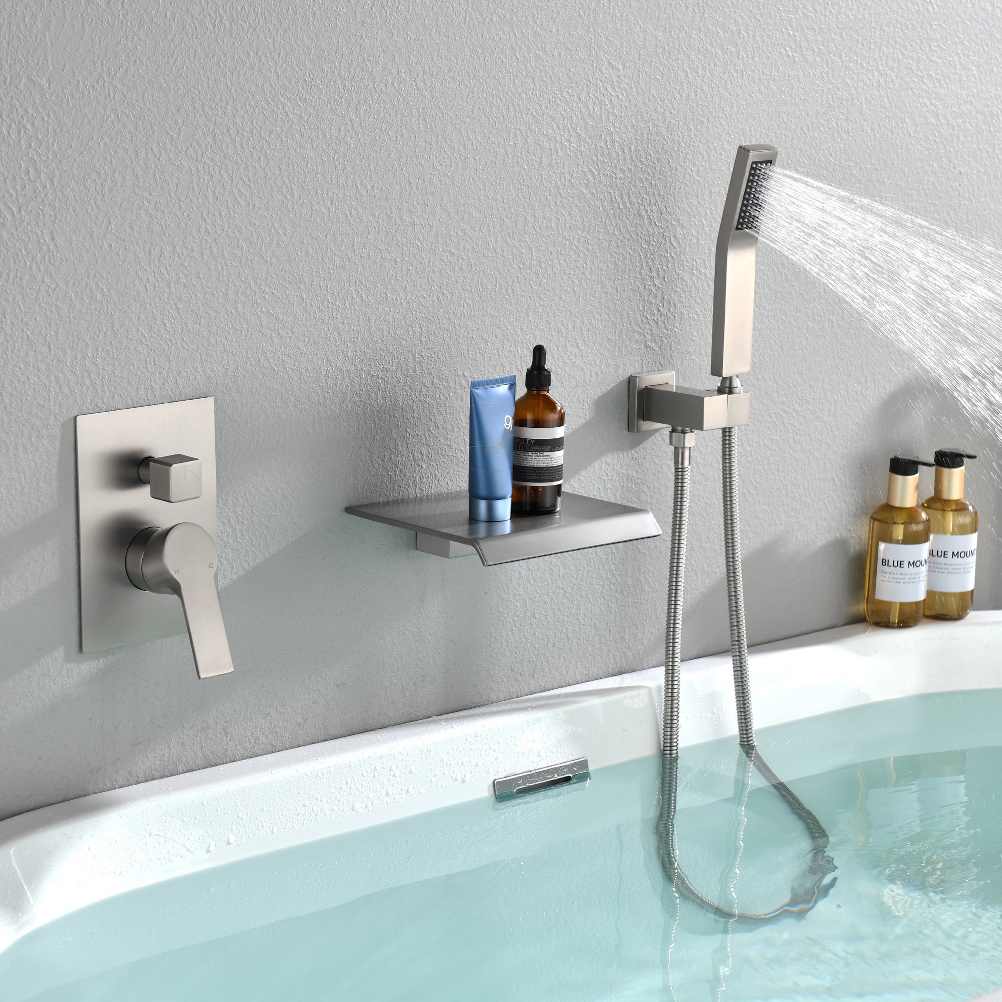 Waterfall Tub Faucet Wall Mount Roman Tub Filler