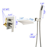 Waterfall Tub Faucet Wall Mount Roman Tub Filler