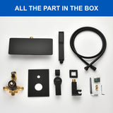 Wall Mount Tub Filler with Hand Shower, Single Handle Brass Tub Shower Faucet Set