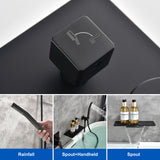 Wall Mount Tub Filler with Hand Shower, Single Handle Brass Tub Shower Faucet Set