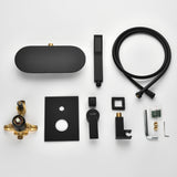 Waterfall Spout Wall Mounted Roman Tub Faucet with Handheld shower Modern Single Handle Tub Filler Solid Brass
