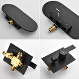 Waterfall Spout Wall Mounted Roman Tub Faucet with Handheld shower Modern Single Handle Tub Filler Solid Brass