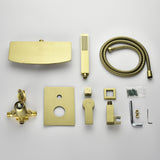 Wall Mount Tub Filler with Hand Shower, Single Handle Brass Tub Shower Faucet Set