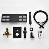 Waterfall Spout Wall Mounted Roman Tub Faucet with Handheld shower Modern Single Handle Tub Filler Solid Brass