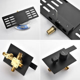 Waterfall Spout Wall Mounted Roman Tub Faucet with Handheld shower Modern Single Handle Tub Filler Solid Brass