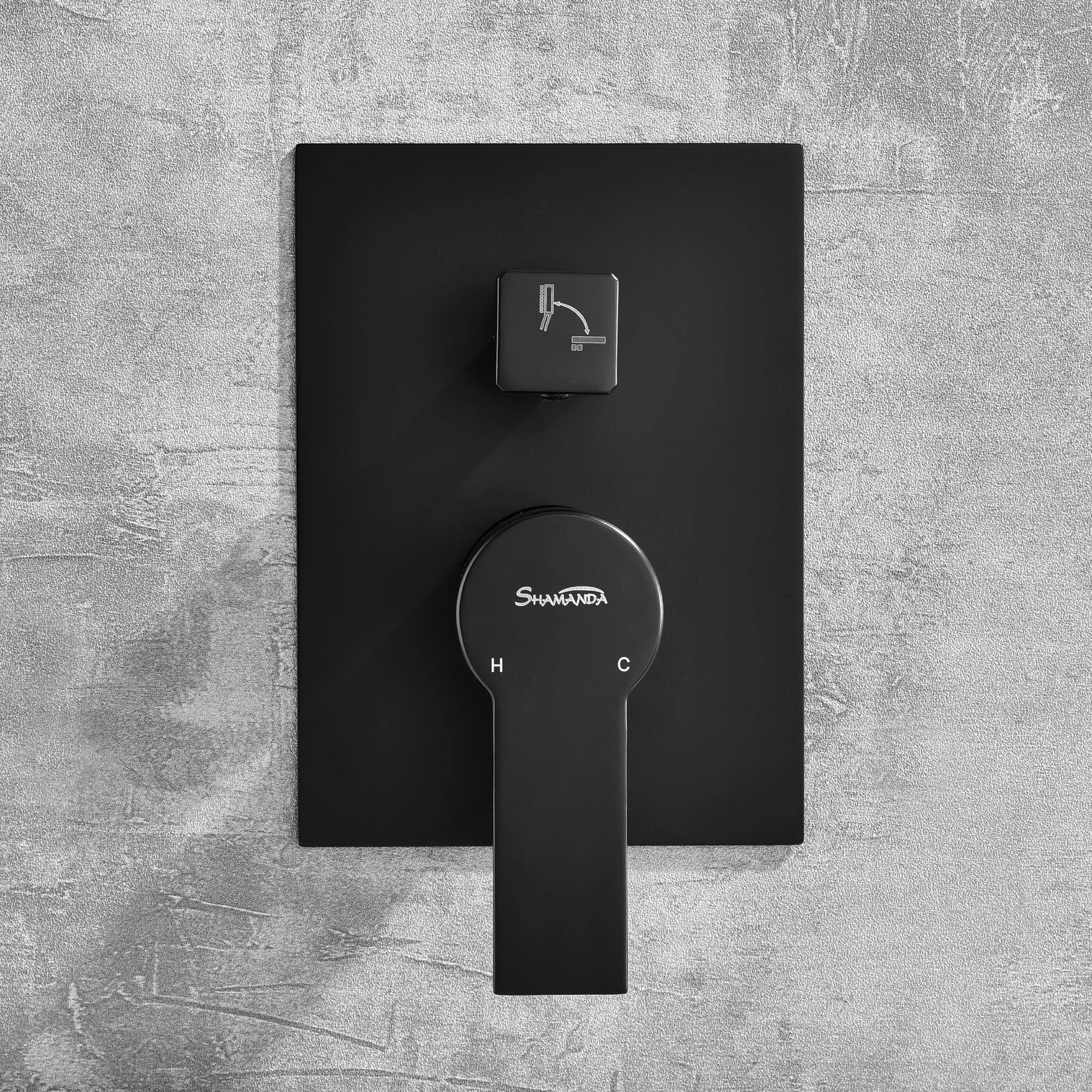 Waterfall Spout Wall Mounted Roman Tub Faucet with Handheld shower Modern Single Handle Tub Filler Solid Brass