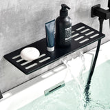 Waterfall Spout Wall Mounted Roman Tub Faucet with Handheld shower Modern Single Handle Tub Filler Solid Brass