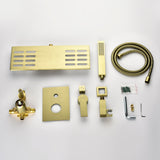 Waterfall Spout Wall Mounted Roman Tub Faucet with Handheld shower Modern Single Handle Tub Filler Solid Brass