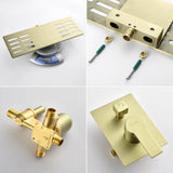 Waterfall Spout Wall Mounted Roman Tub Faucet with Handheld shower Modern Single Handle Tub Filler Solid Brass