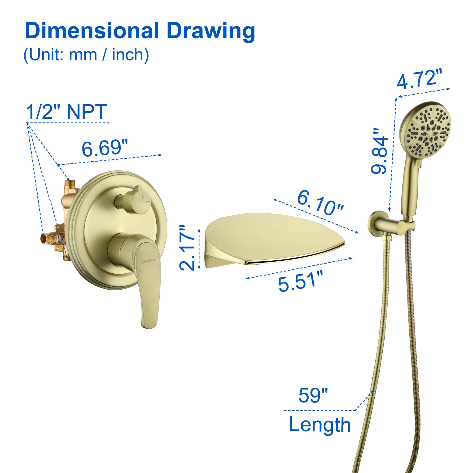 Roman Tub Faucet with Handheld shower
