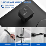 Bathroom Shower System Rainfall Handheld Shower With Faucet Set Tub Spout Wall Mounted Shower Head Trim Kit With Rough-In Valve
