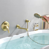 Modern  Waterfall Spout Wall Mountedwith Handheld shower