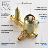Modern  Waterfall Spout Wall Mountedwith Handheld shower