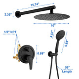 Shower System, Shower Faucets Sets Complete with High Pressure 10" Rain Shower Head and 5-Setting Handheld Shower Head
