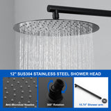 Luxury Shower Faucet Set, Shower System with High Pressure 12" Rain Shower Head and 5-Setting Handheld Shower Head