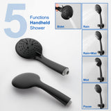 Luxury Shower Faucet Set, Shower System with High Pressure 12" Rain Shower Head and 5-Setting Handheld Shower Head