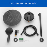 Luxury Shower Faucet Set, Shower System with High Pressure 12" Rain Shower Head and 5-Setting Handheld Shower Head