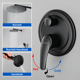 Luxury Shower Faucet Set, Shower System with High Pressure 12" Rain Shower Head and 5-Setting Handheld Shower Head