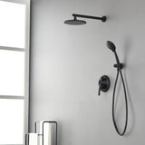 Shower Faucet Set, Wall Mounted Shower System with High Pressure 9" Rain Shower head and 5-Setting Handheld Shower Head