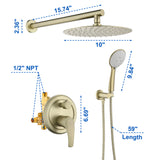 Shower System, Shower Faucets Sets Complete with High Pressure 10" Rain Shower Head and 5-Setting Handheld Shower Head