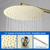 Luxury Shower Faucet Set, Shower System with High Pressure 12" Rain Shower Head and 5-Setting Handheld Shower Head