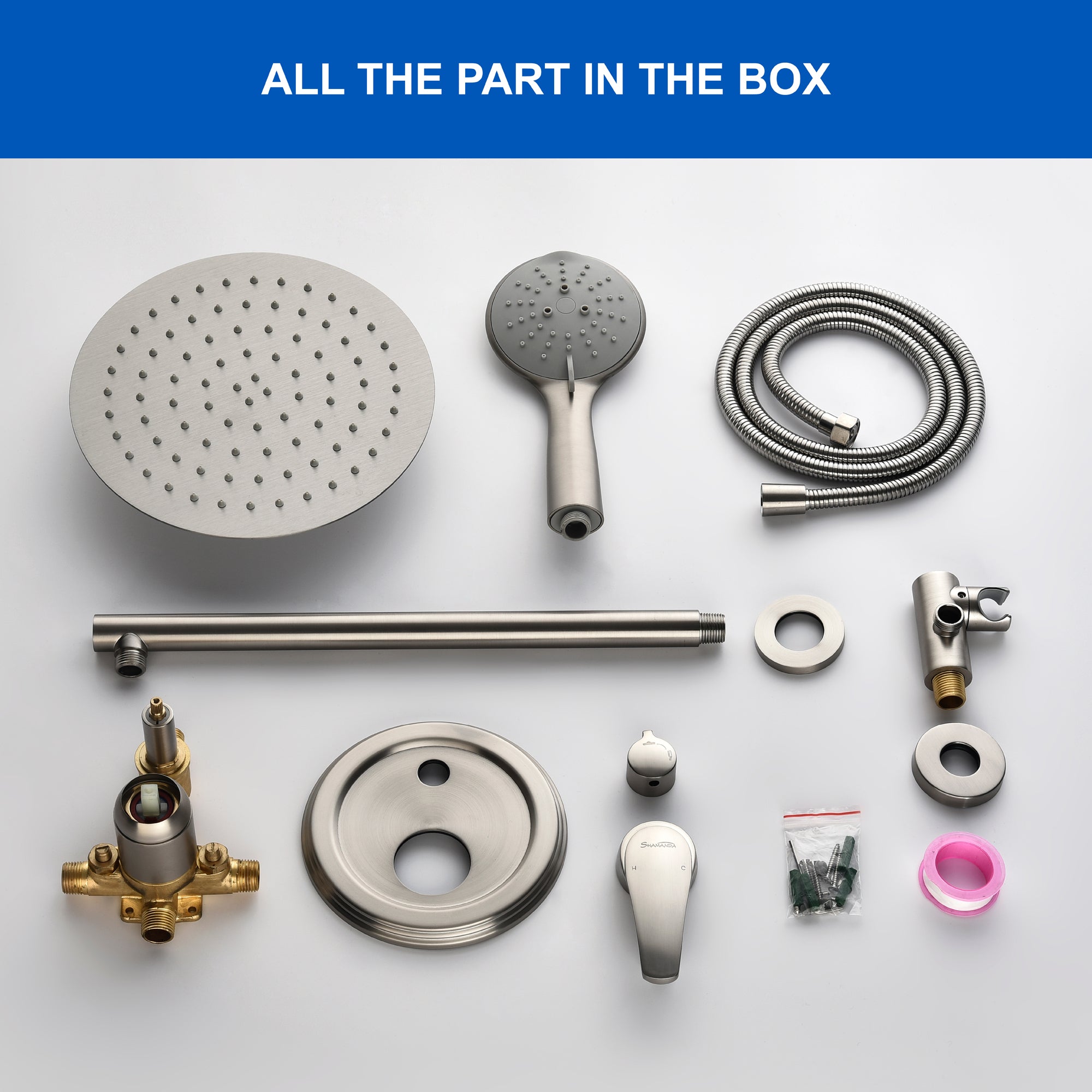 Shower System, Shower Faucets Sets Complete with High Pressure 10" Rain Shower Head and 5-Setting Handheld Shower Head