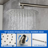 Shower Faucet Set, Wall Mounted Shower System with High Pressure 9" Rain Shower head and 5-Setting Handheld Shower Head