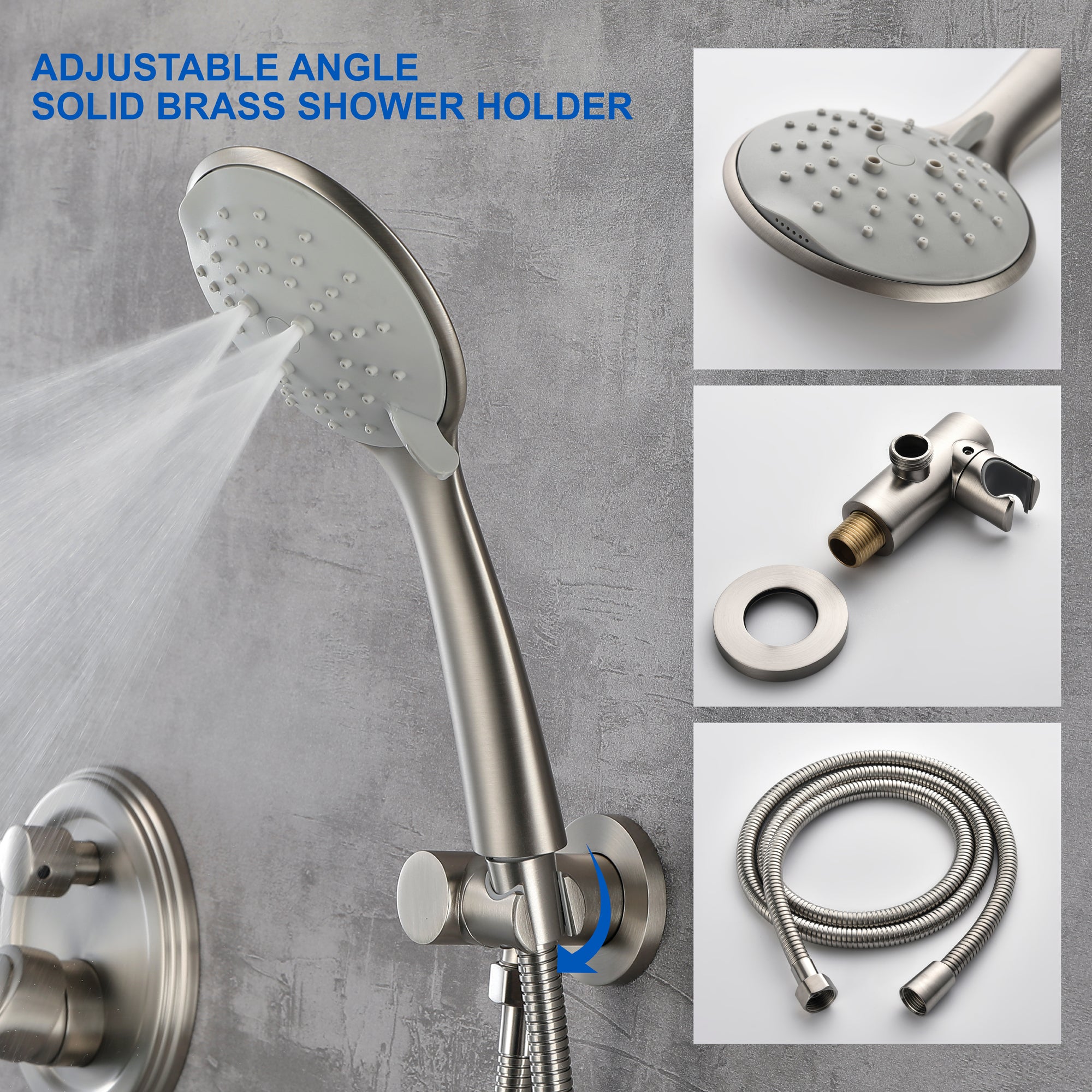 Luxury Shower Faucet Set, Shower System with High Pressure 12" Rain Shower Head and 5-Setting Handheld Shower Head