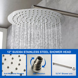 Luxury Shower Faucet Set, Shower System with High Pressure 12" Rain Shower Head and 5-Setting Handheld Shower Head