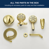 Shower Faucets Sets Complete with Tub & Valve, 48 Setting Dual 2-in-1 High Pressure Rain & Handheld Shower Head System with 3-Way Water Diverter & Shower Trim Kit