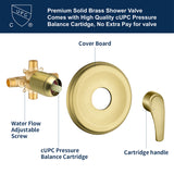 Shower Faucets Sets Complete with Tub & Valve, 48 Setting Dual 2-in-1 High Pressure Rain & Handheld Shower Head System with 3-Way Water Diverter & Shower Trim Kit