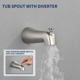 Shower Faucets Sets Complete with Tub & Valve, 48 Setting Dual 2-in-1 High Pressure Rain & Handheld Shower Head System with 3-Way Water Diverter & Shower Trim Kit