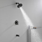 Shower Faucet Set Complete with Tub Spout, Single Function Shower Trim Kit with 8 Inches Shower Head, Rainfall Shower Combo Set Wall Mounted Shower System